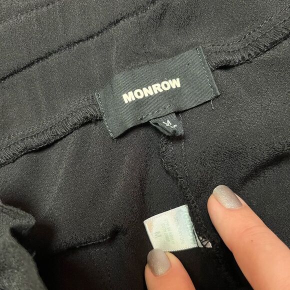 Revolve Monrow Black Pull On Jogger Pants Size M - Picture 3 of 6